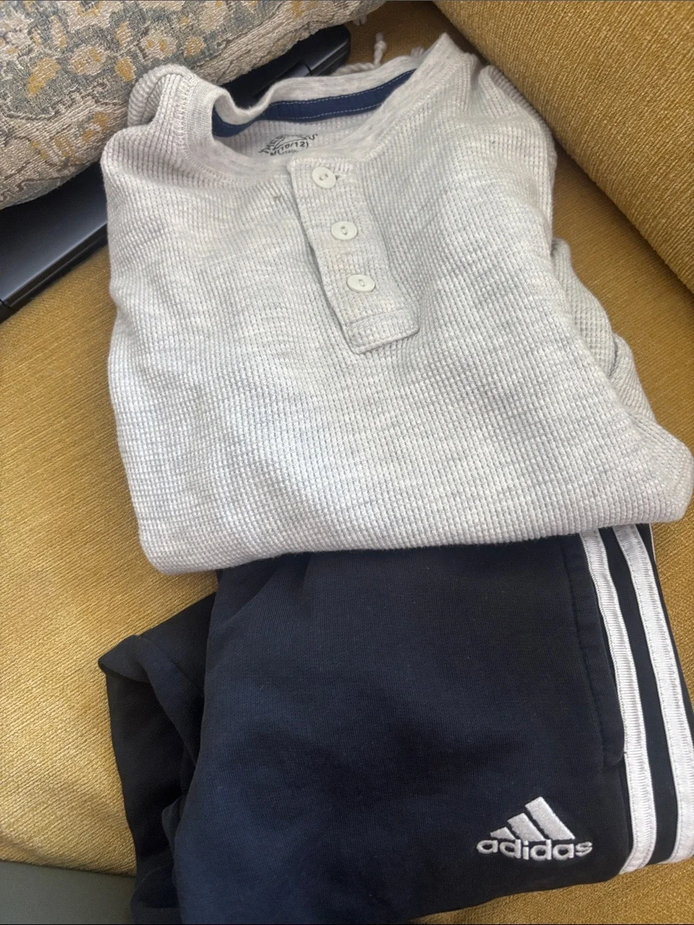 adidas Black Joggers with White Stripes and White Logo